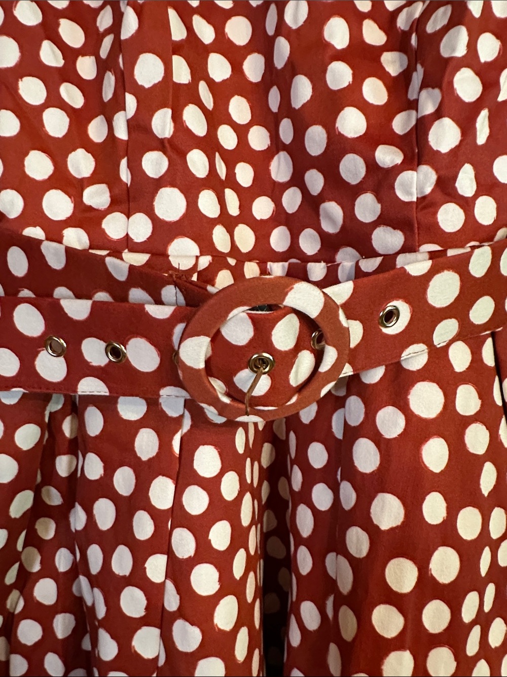 Prosperina Ava Belted Polka Dot Midi Dress NWT - Picture 8 of 9